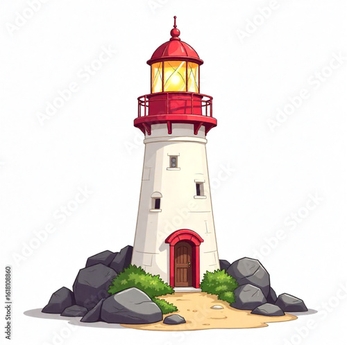 Red and white lighthouse