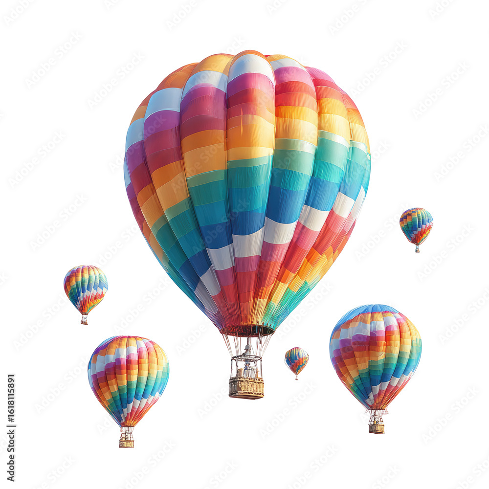 Fototapeta premium Colorful hot air balloons against black background (2)