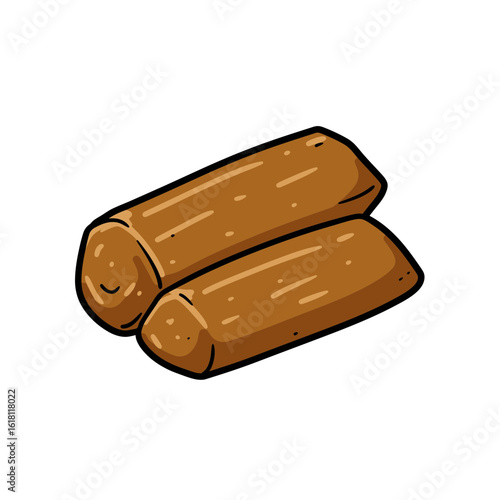 Hand Drawn Gula Aren Palm Sugar Block Doodle Icon