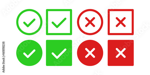 Free Download Red and green check marks, correct and incorrect. - GFXLoad