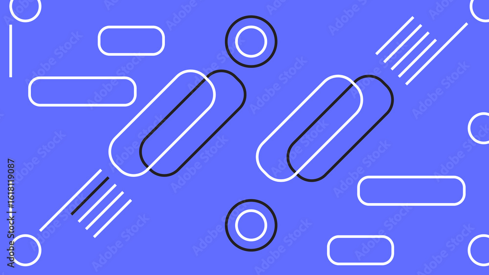 Obraz premium Blue Abstract Background with Capsule and Circle