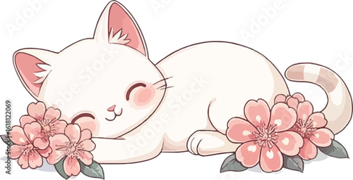 Adorable baby deer with big eyes and spotted fur standing on white background