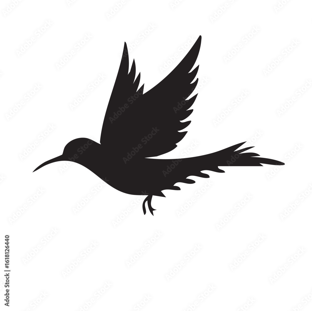 Obraz premium Nature Motifs + Birds – Black and White Silhouette