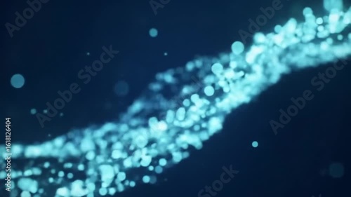 Wallpaper Mural : Abstract glowing blue molecular structure with particle depth effect, video background.  Torontodigital.ca