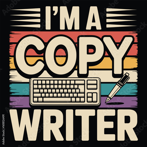 "I'm A Copywriter" Design with Keyboard and Pen - Perfect for Content Creators & Writers