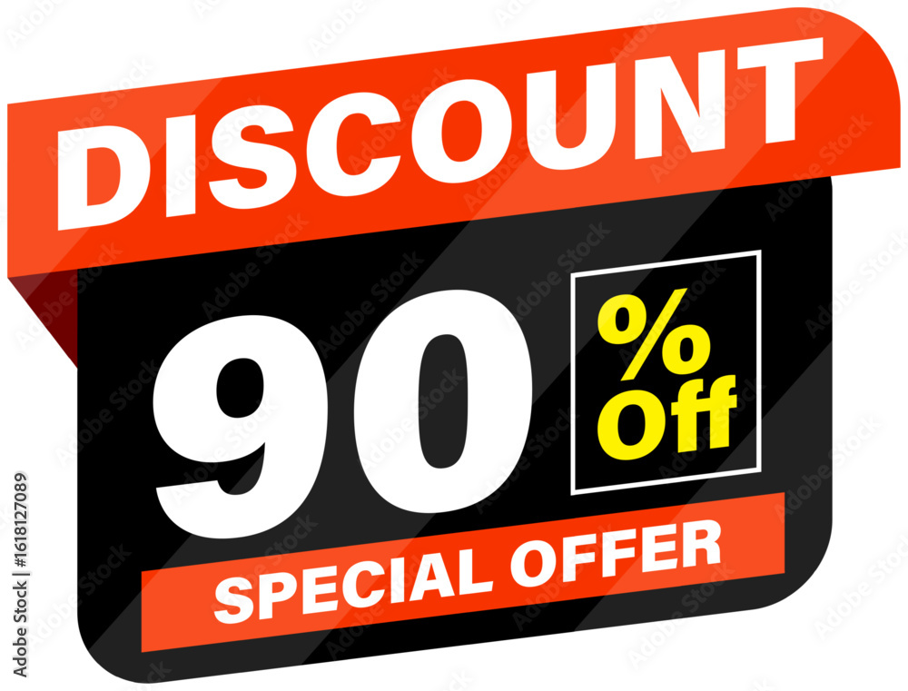 Obraz premium Vector label 90 percent discount special offer
