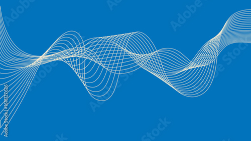 Photos Intersecting Abstract Wave Lines On Blue