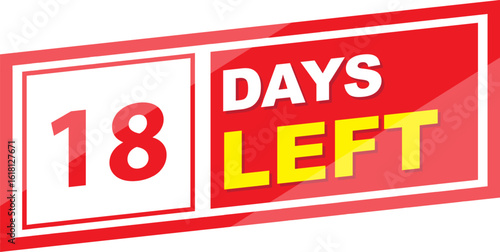 Vector label 18 days left illustration
