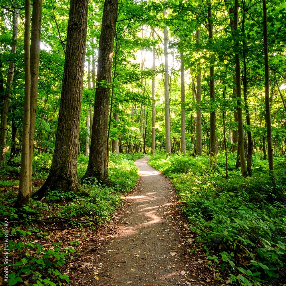 Obraz premium Sunlit Forest Path (1)