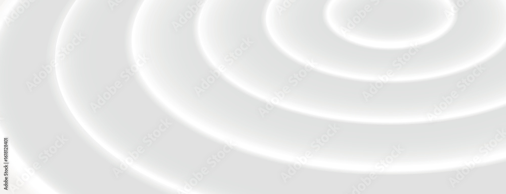 Obraz premium White background with a soft, concentric circle pattern. The white background has a smooth, modern texture, creating a calming effect. Circular pattern background. Gray background vector.