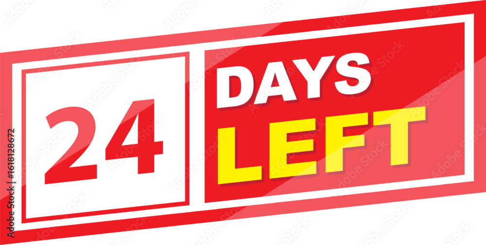 Fototapeta premium Vector label 24 days left illustration