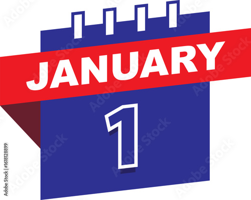 Vector icon 1 January