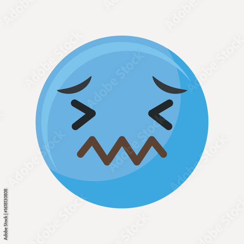 Upset emoticon vector