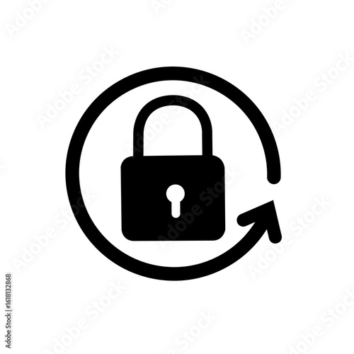 rotation lock icon. security locked icon. encryption security icon.