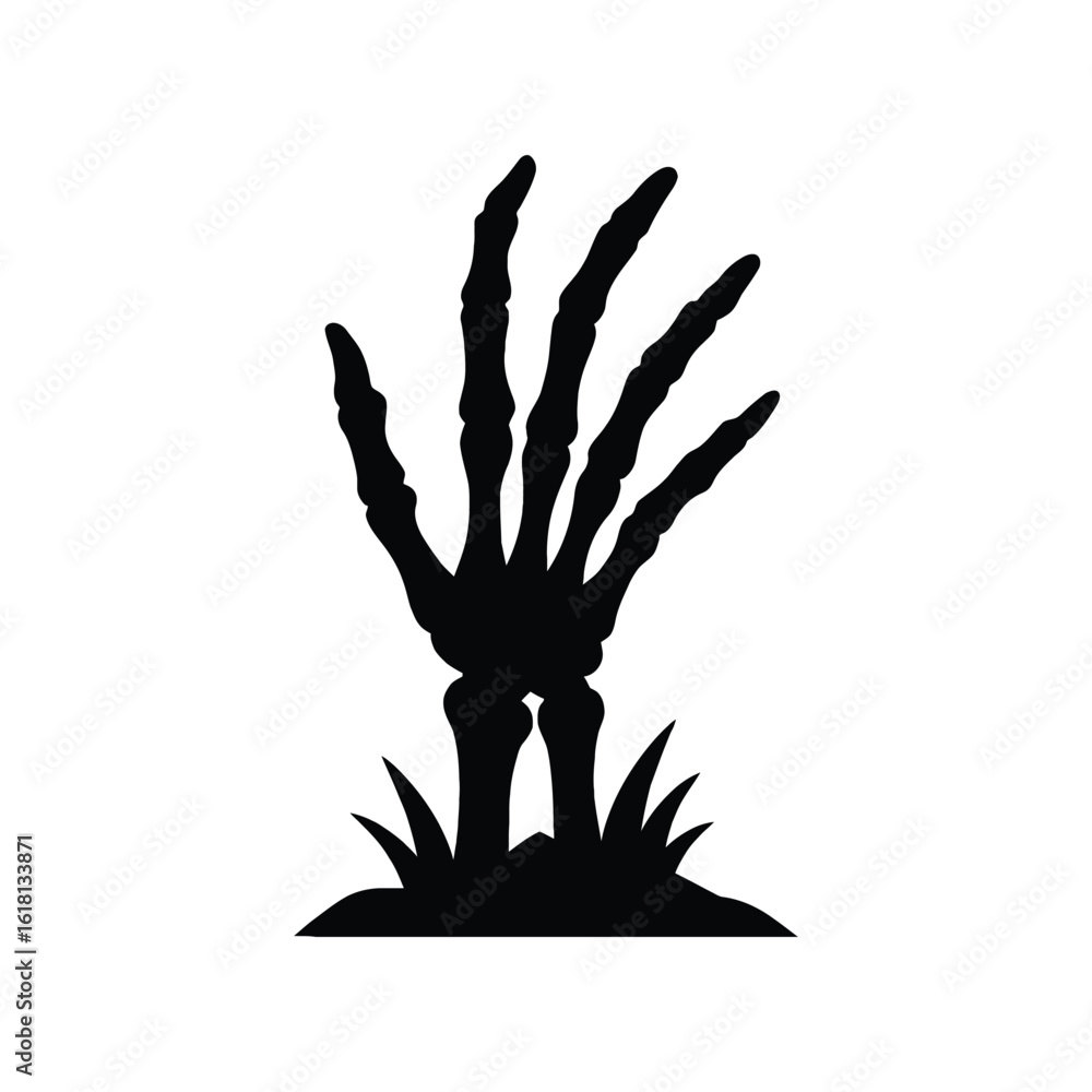 Fototapeta premium Creepy undead hand silhouette for a Halloween horror concept.