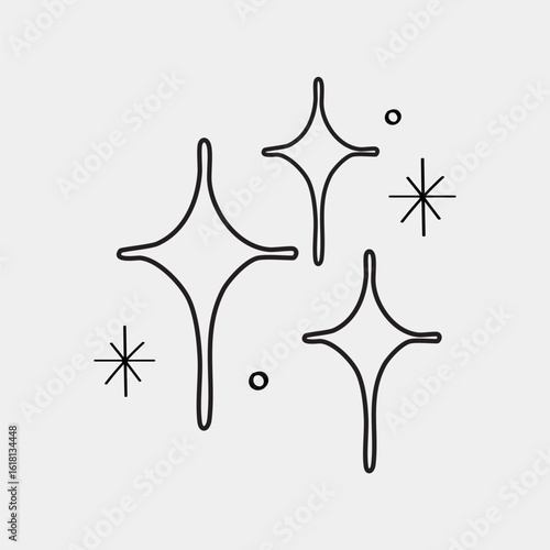 Minimalist starburst line art vector