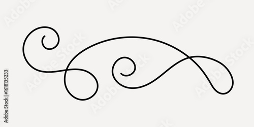 Elegant decorative swirl design, hand drawn vector