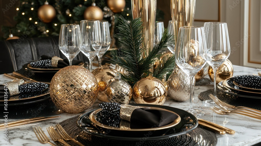 Black gold christmas table Black gold christmas table