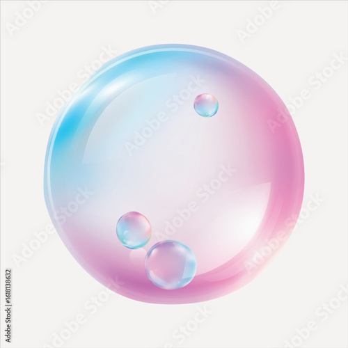 Colorful, iridescent soap bubble art vector