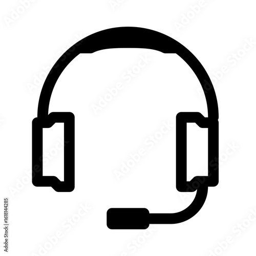 Gaming headset outline icon . Gamer headphone. Music peripheral equipment. Outline style.
