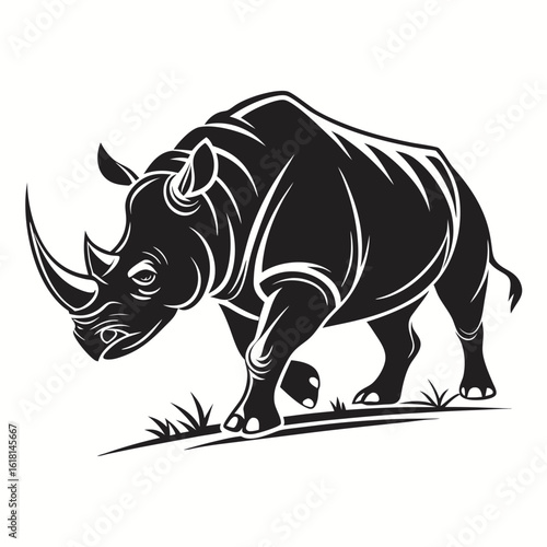 rhino on white