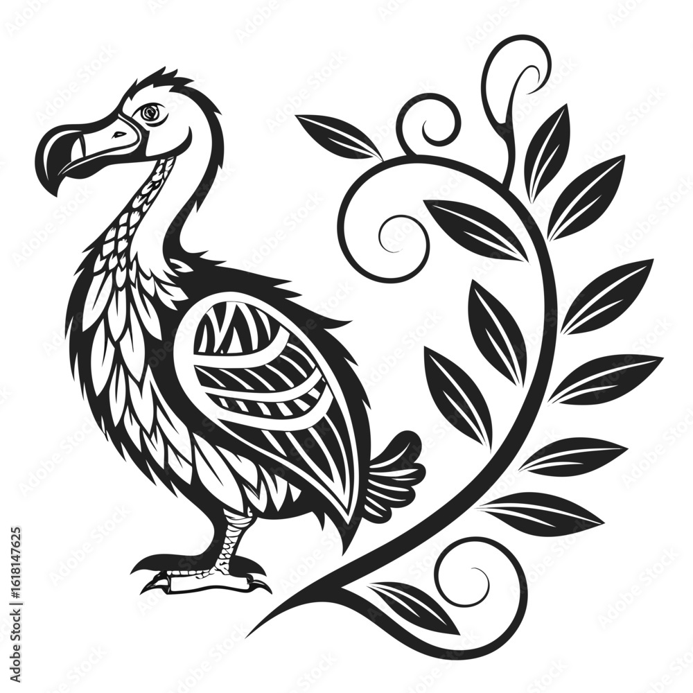 Fototapeta premium black and white bird