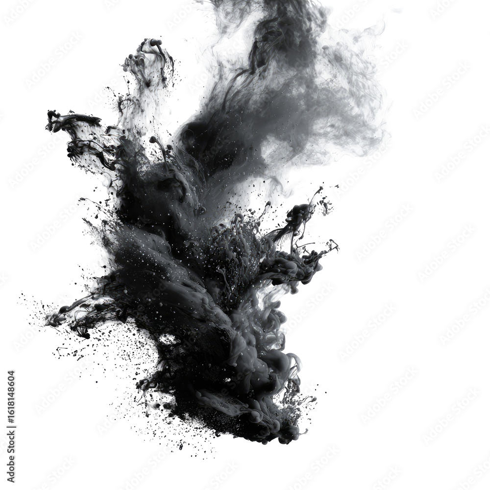 Obraz premium Abstract monochrome ink explosion