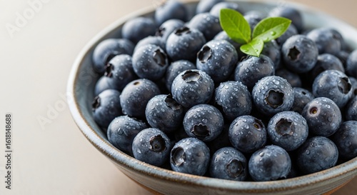 Wallpaper Mural Fresh Juicy Blueberries in a Bowl Close Up of Ripe Berries with Water Droplets Torontodigital.ca