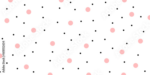 pink and black polka dots on white background,eps10
