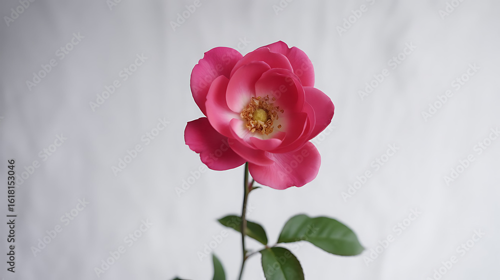 Obraz premium Pink rose isolated on white background