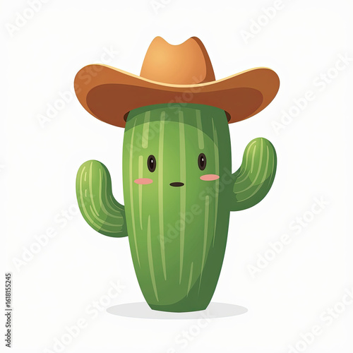 Cute Cowboy Cactus Character