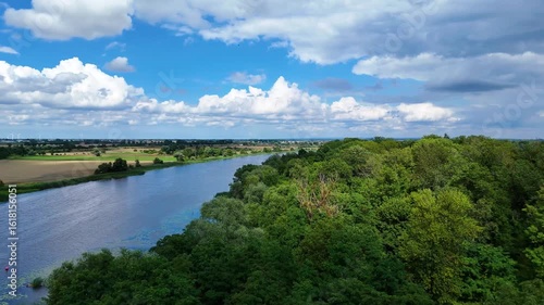 Wallpaper Mural river forest shore drone view Poland Torontodigital.ca