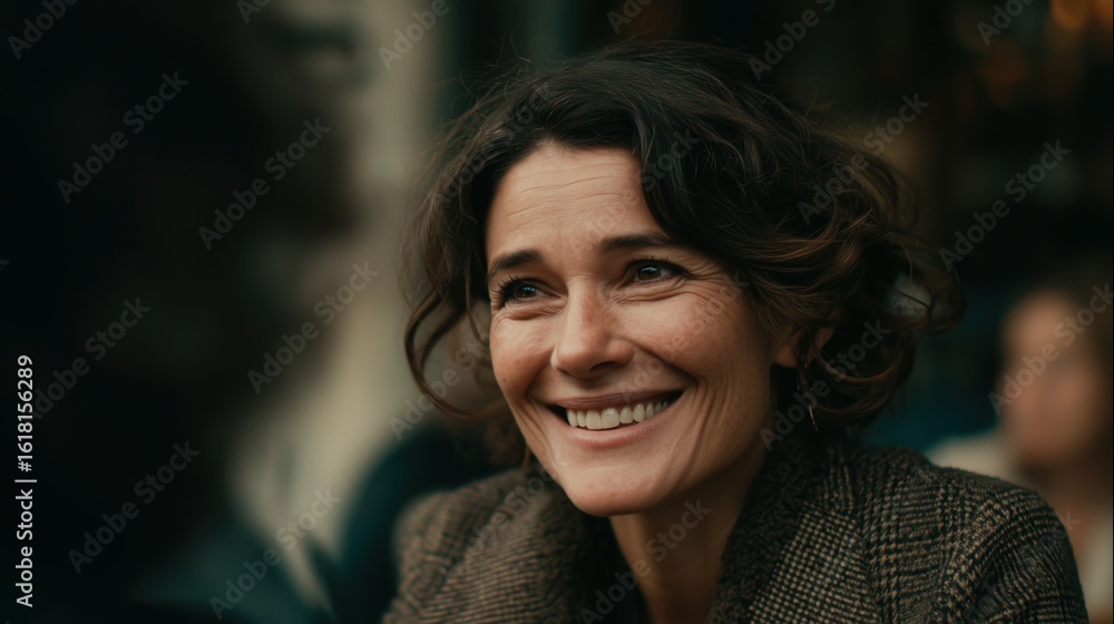 Cinematic close-up portrait of smiling woman in warm natural light
Cinematic close-up portrait of smiling woman in warm natural light