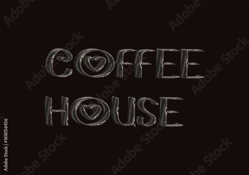 Whimsical 3D Coffee House Illustration with a Cute Cat Perfect for Cafe Designs
