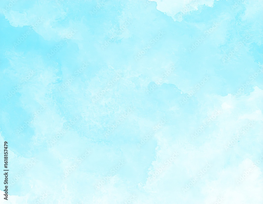 Fototapeta premium Light Blue Watercolor Wash Soft Textured Abstract Background.