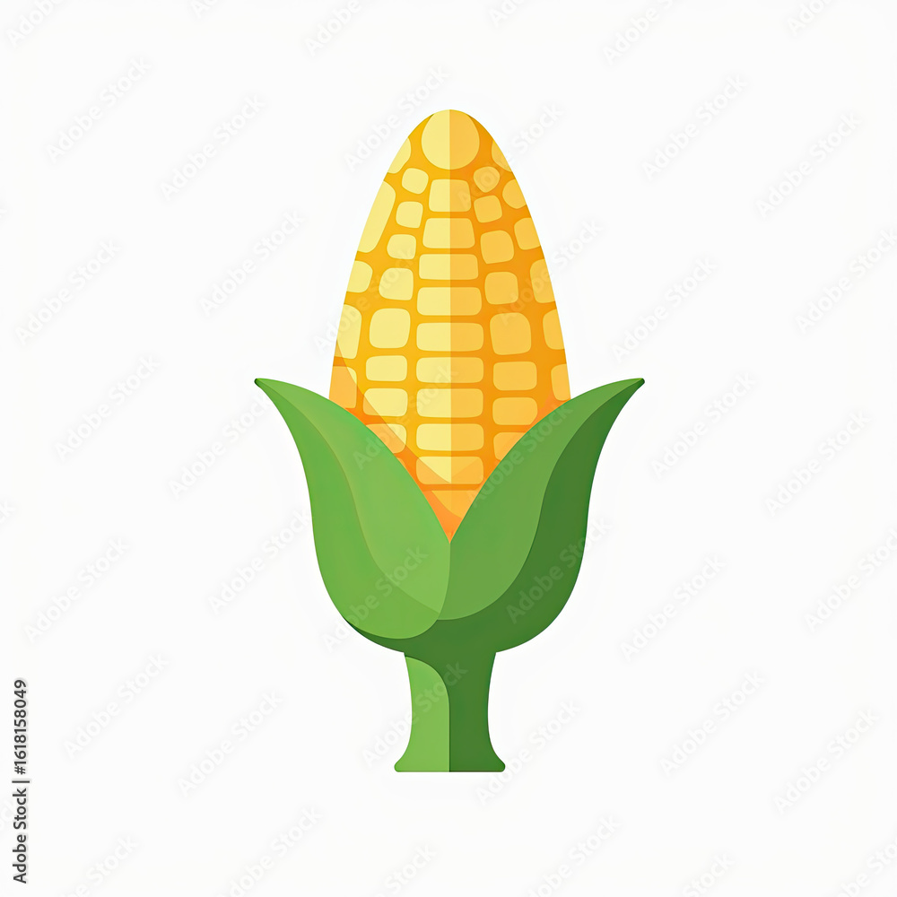 Obraz premium Fresh Corn Cob Illustration