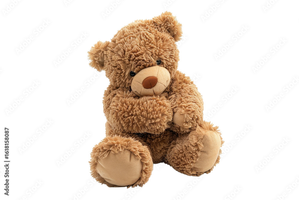 Soft teddy bear sitting comfortably, perfect for cuddling and creating warmth and joy at home or in a child's bedroom Soft teddy bear sitting comfortably, perfect for cuddling and creating warmth and joy at home or in a child's bedroom