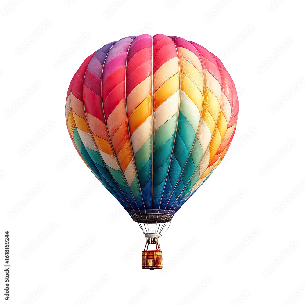 Fototapeta premium Vibrant hot air balloon against black (7)