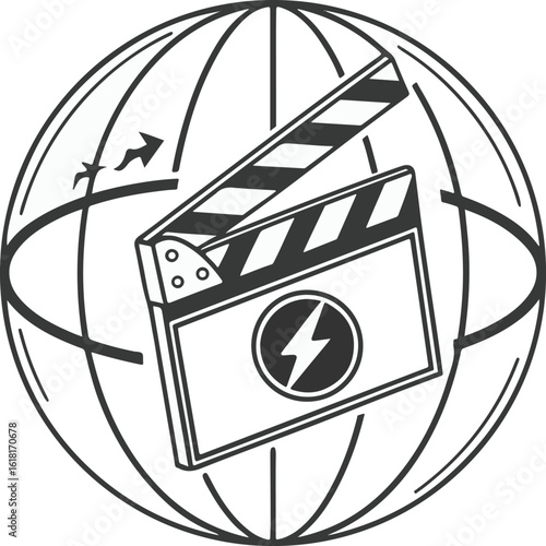 Global Film Production and Digital Media Concept Illustration