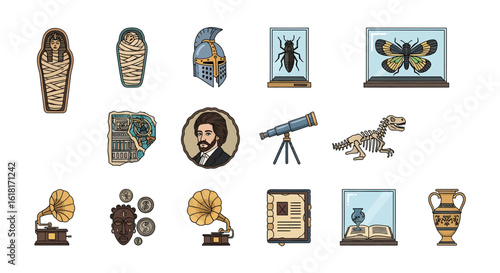 Railway transportation and public transit icon set. Collection of vector symbols for train travel and stations.