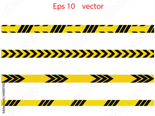 Under construction background. Warning Tape with Yellow and Black Strip