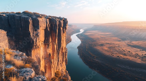 Majestic Cliff Overlooking Serpentine River Canyon