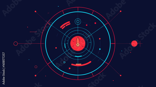sci fi radar hud orbiting nodes high tech