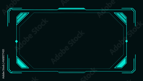 dark angular frame cyan scan pulses hud