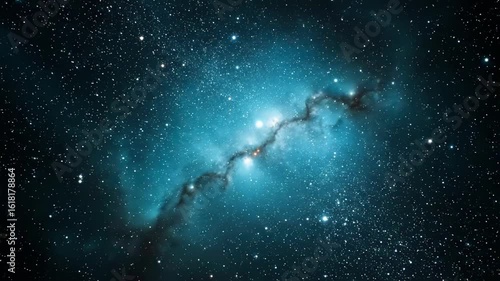 A stunning view of a vibrant galaxy filled with stars and cosmic dust, showcasing the beauty of the universe in a deep blue hue, ideal for educational and artistic purposes