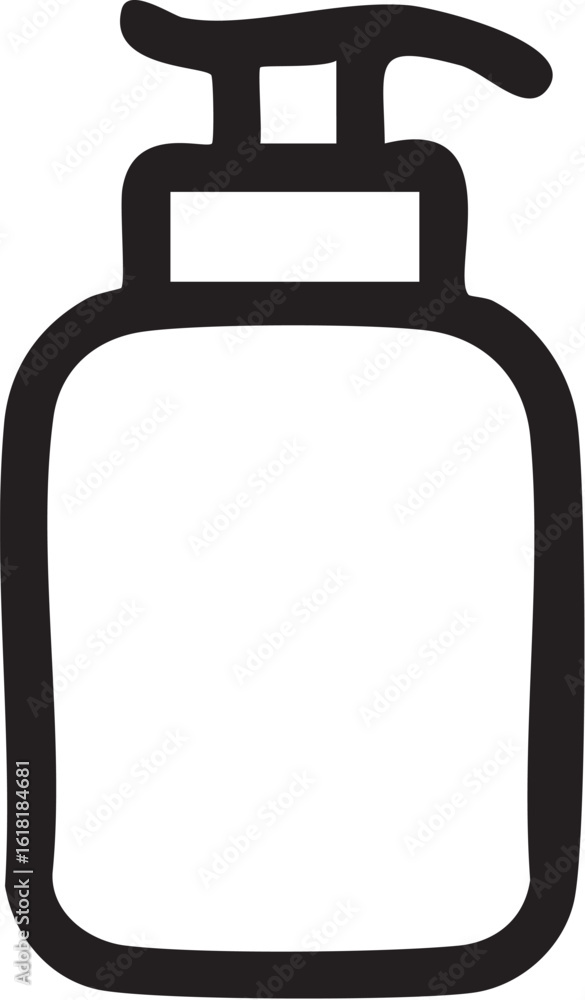 Fototapeta premium Simple Black and White Soap Dispenser.