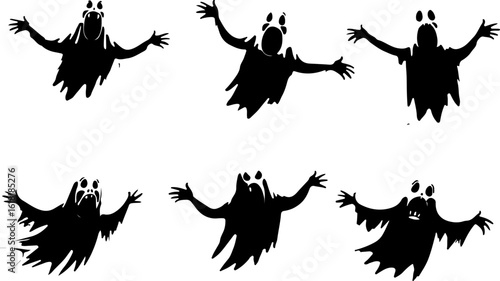 ghost silhouettes set vector bundle