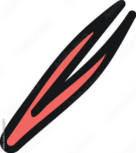 Stylized Tweezers Icon for Beauty and Utility.