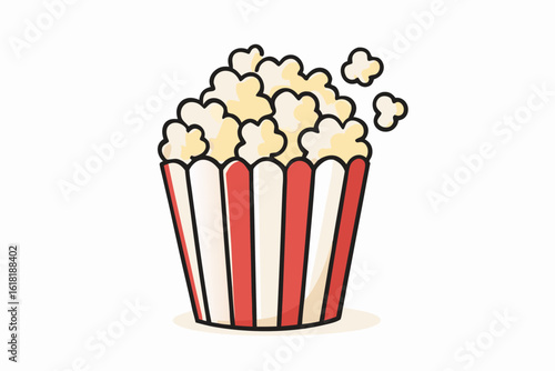 popcorn in red striped container clip art preview