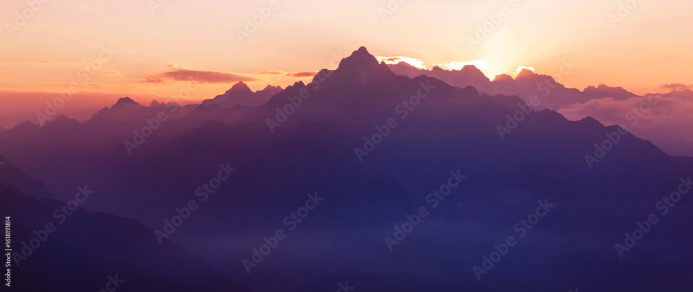 Fototapeta premium Mountains on sunrise